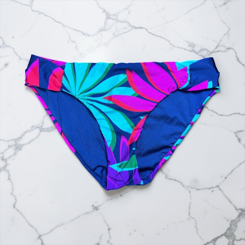 Trina Turk Tropical Floral Bikini Bottoms Size 6 NWT Blue Pink
